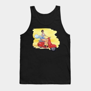 Girl On Bike With Dog Tank Top